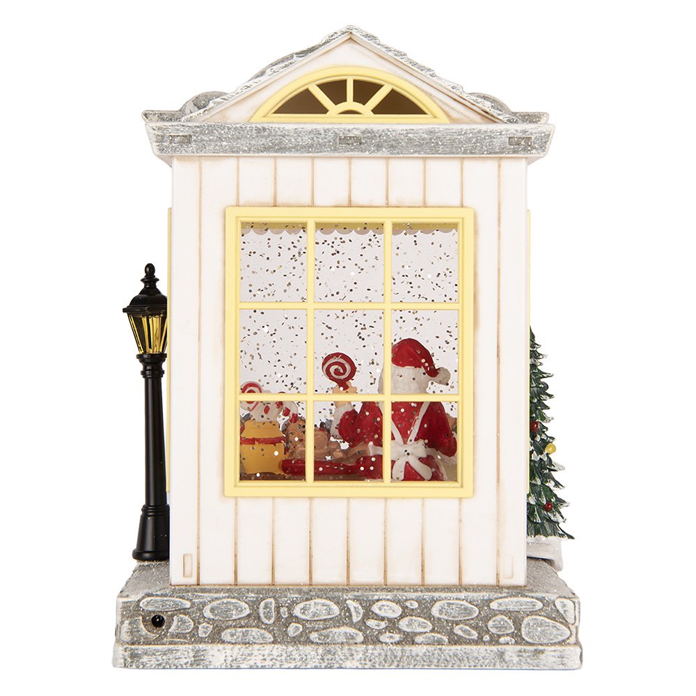 Kerstdecoratie met LED-verlichting en muziek Huis 16x12x23 cm / 3xAA Wit Kunststof
