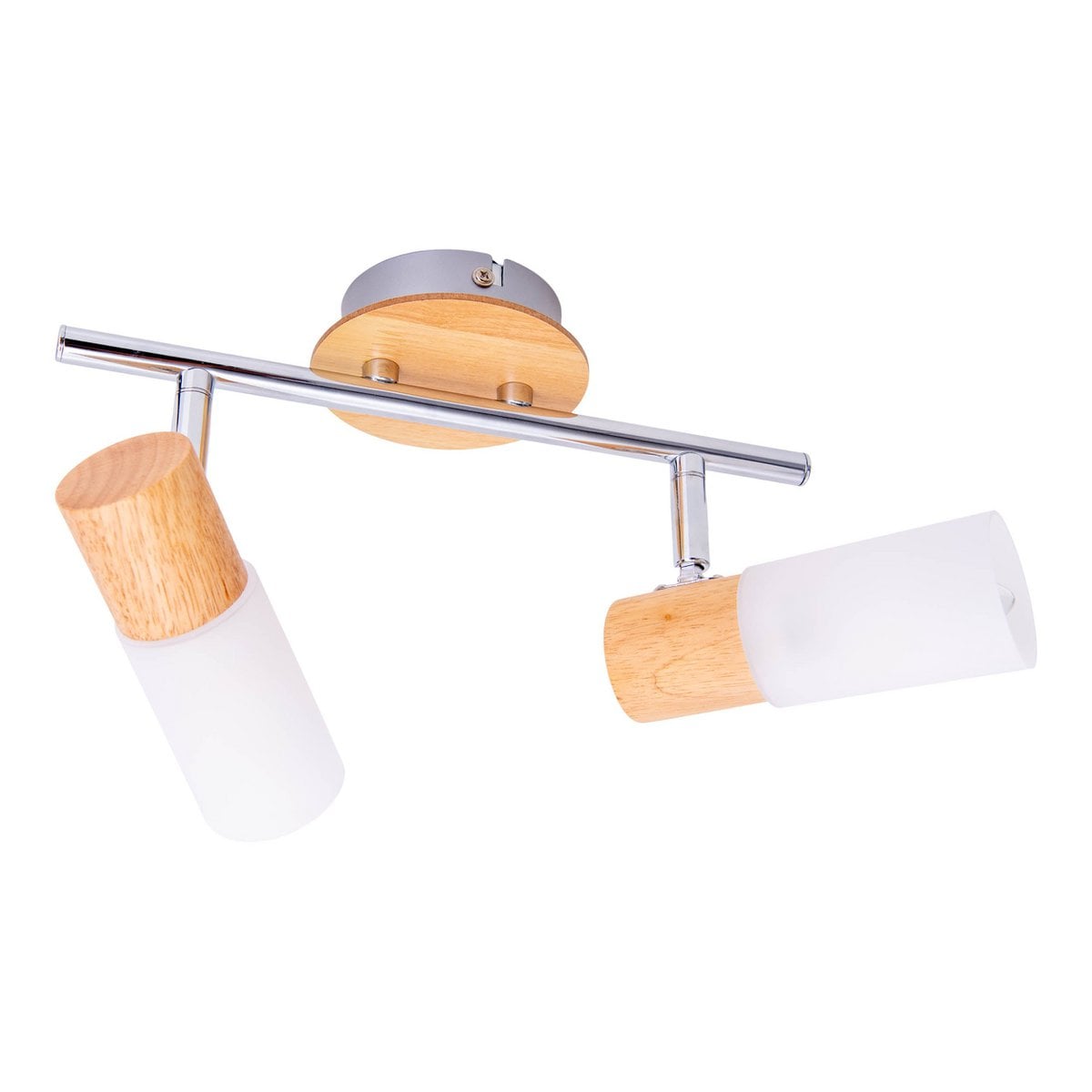 Plafondspot 2 stuks 39 cm metaal hout plastic