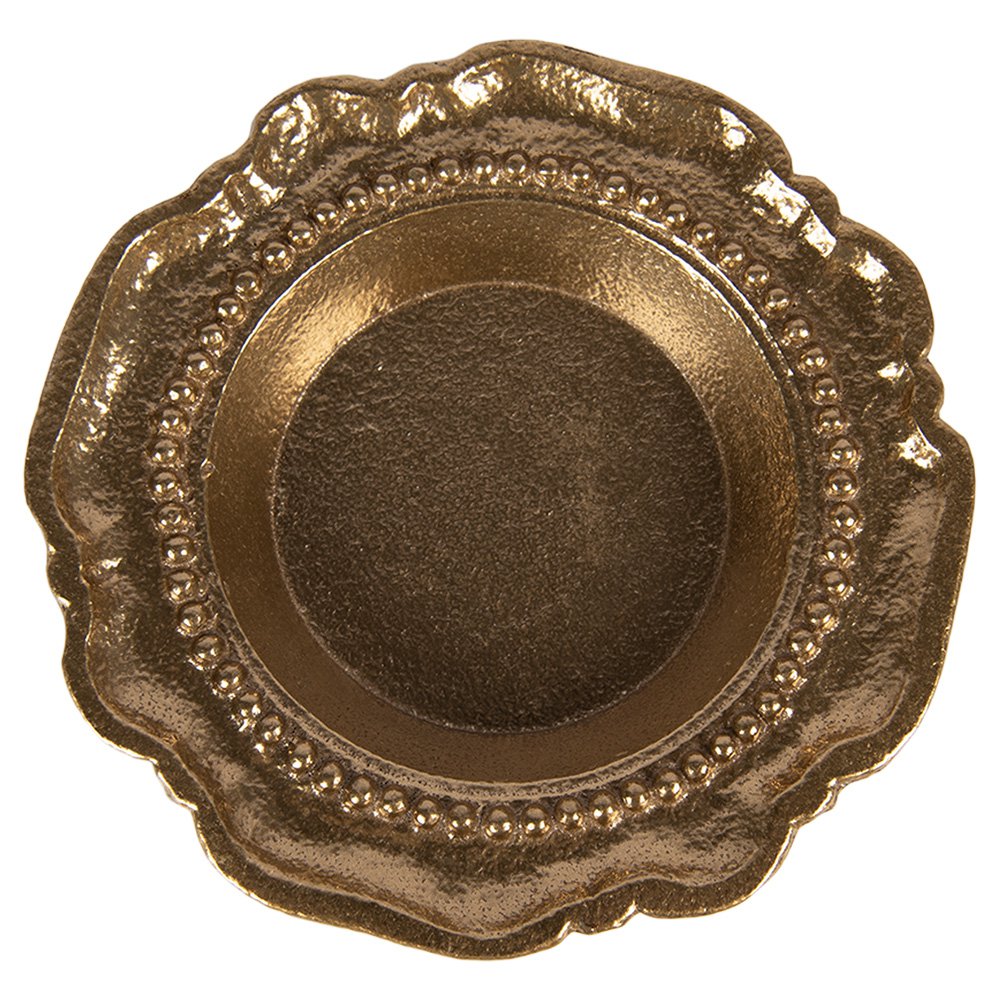 Decorative bowl Ø 12x2 cm Gold-colored Aluminum
