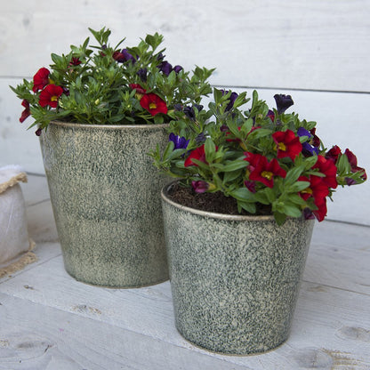 Flower pot Ø 17x16 cm Green Ceramic Indoor Flower pot
