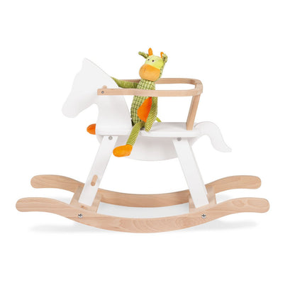 Rocking Horse "Pinolino" with ring, white/natural