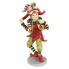 Kerstdecoratie beeld elf 19 cm rood groen