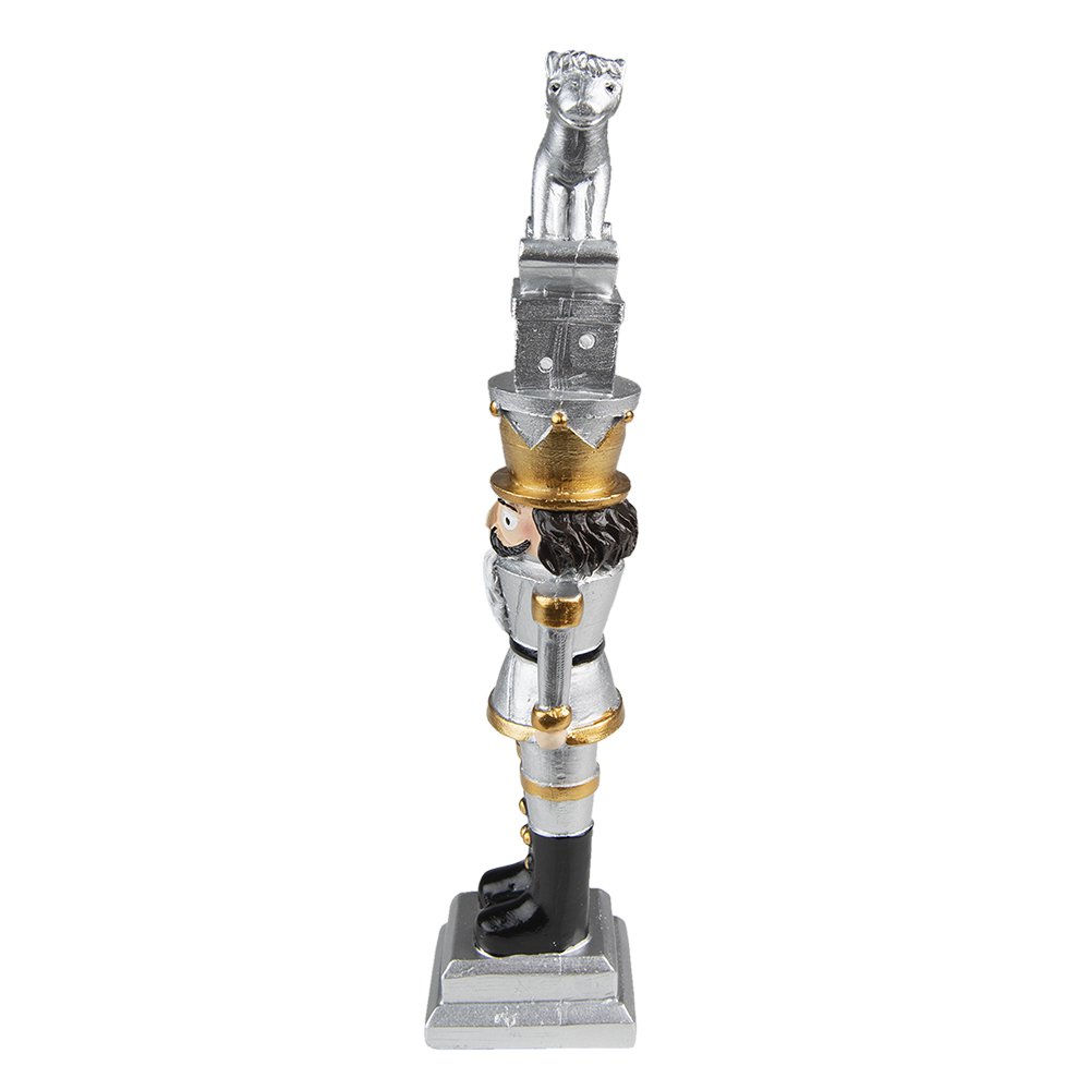 Notenkraker kerstdecoratie 23 cm zilverkleurig