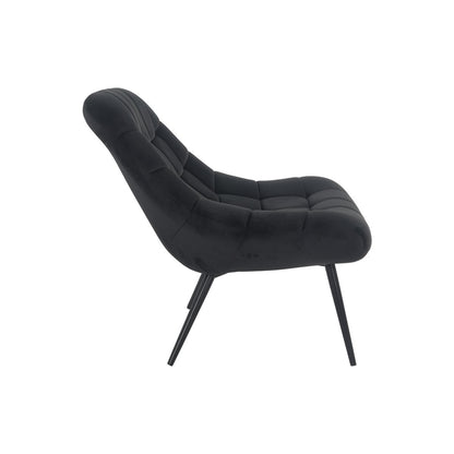 XXL Armchair velvet black metal black