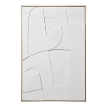 Wanddecoratie 60x90 cm wit canvas reliëf
