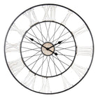 Wandklok 80 cm metaal bruin