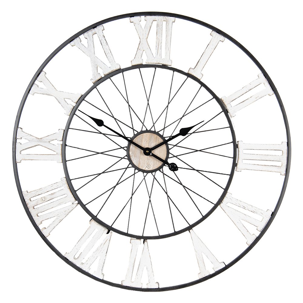 Wandklok 80 cm metaal bruin