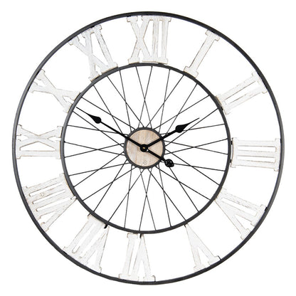 Wandklok 80 cm metaal bruin