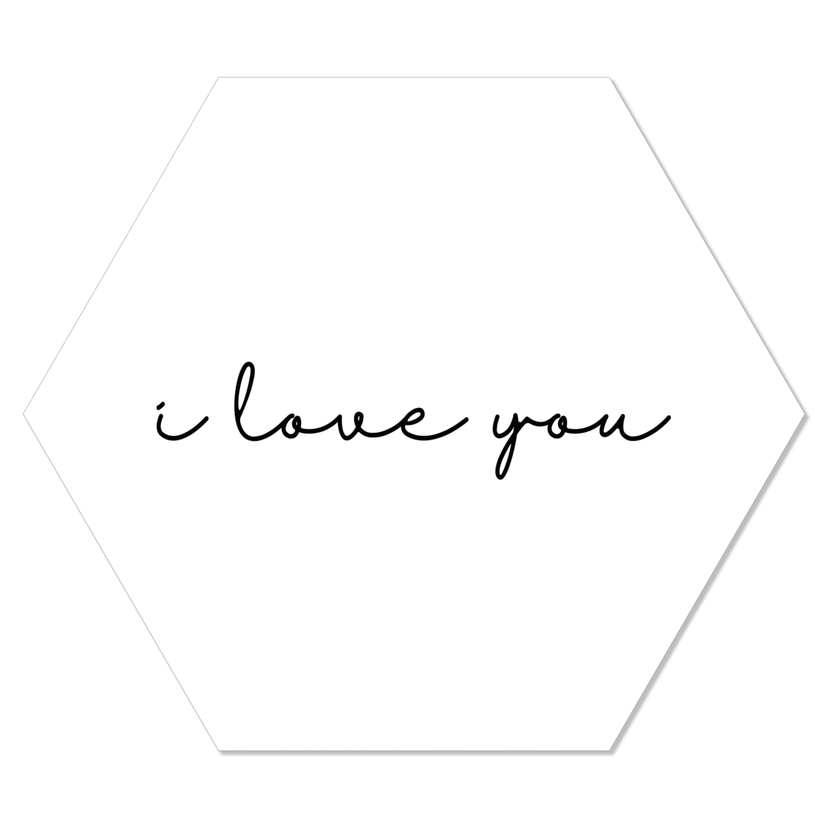 Wall hexagon I love you white