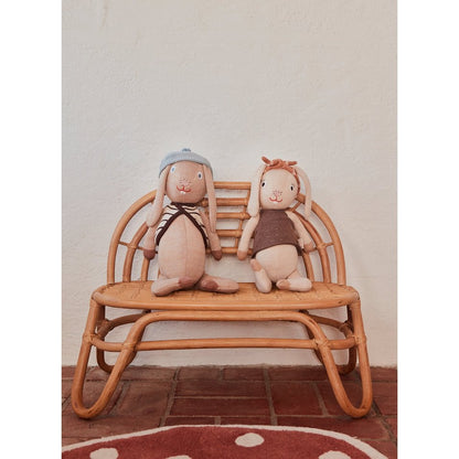 Knuffel konijn gebreid beige 37x30 cm