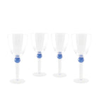 Wine Glasses With Blue Diamond Base Set Of Four Marie Design