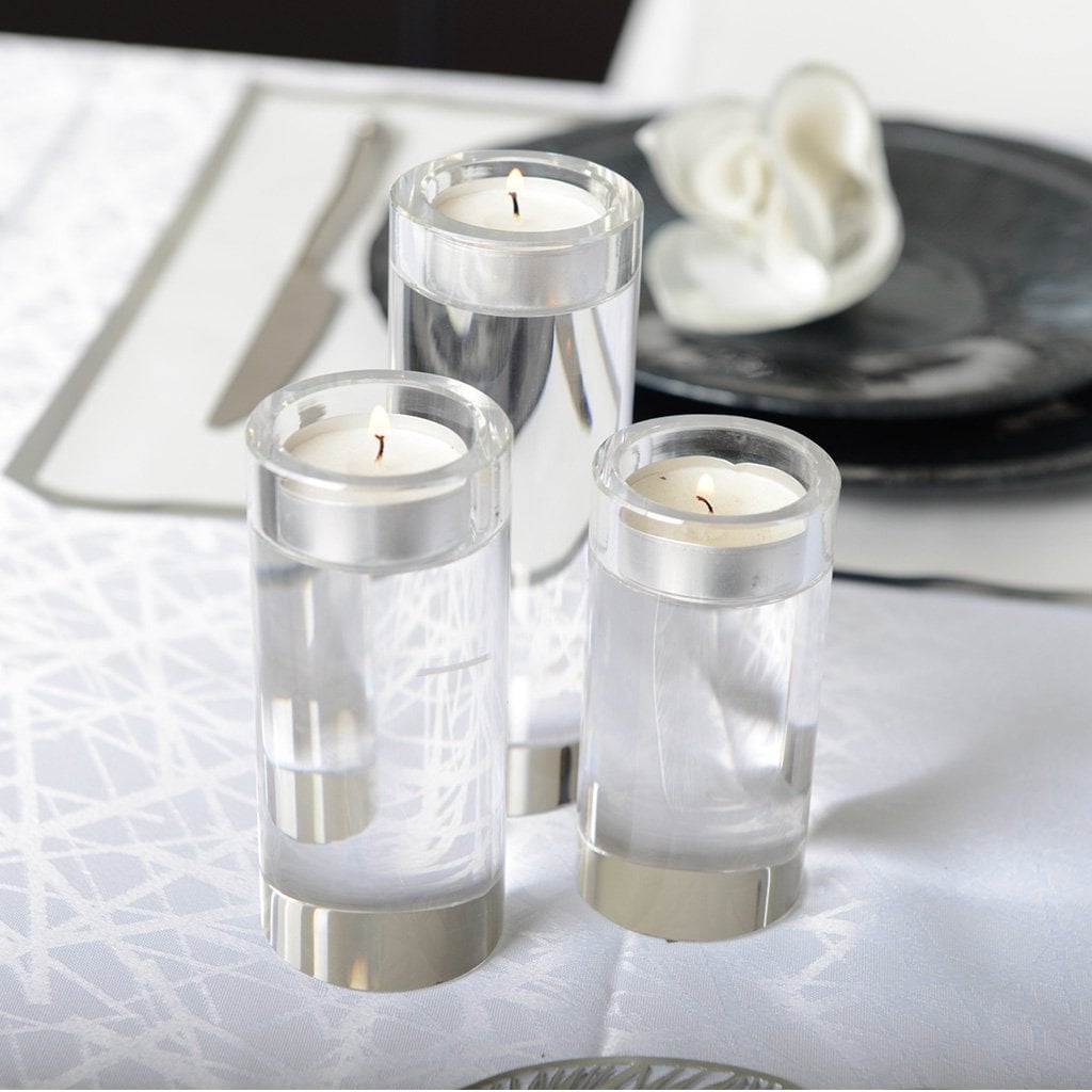 Kaarshouder glas rond 12 cm