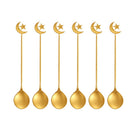 Lepels goud set van 6 metaal 16 cm