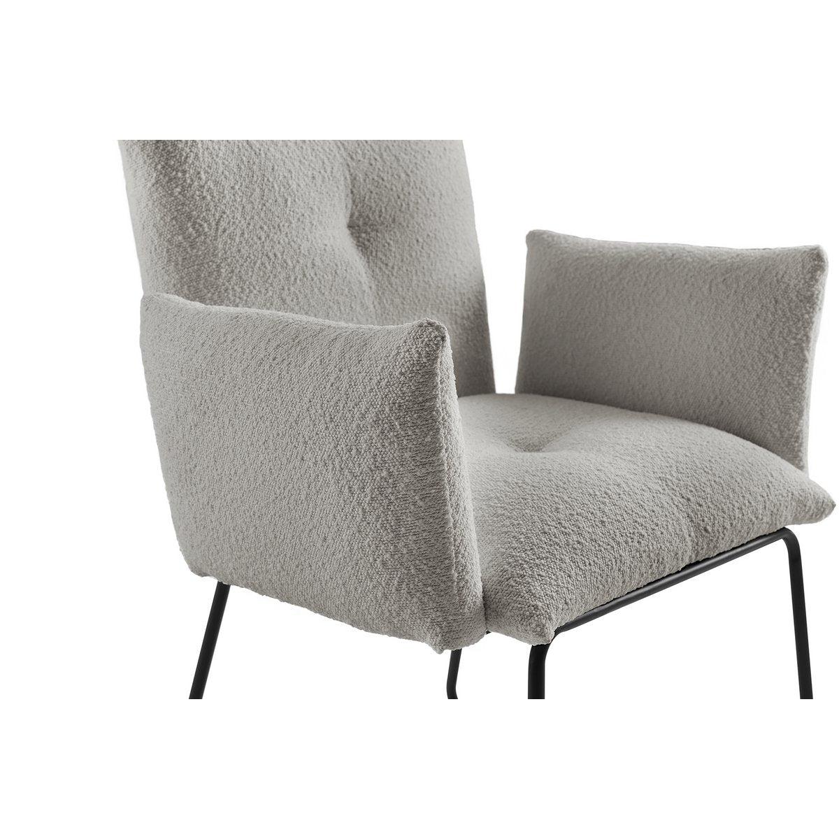 Fauteuil bouclé lichtgrijs 68x87x73.5 cm