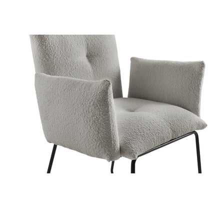 Fauteuil bouclé lichtgrijs 68x87x73.5 cm