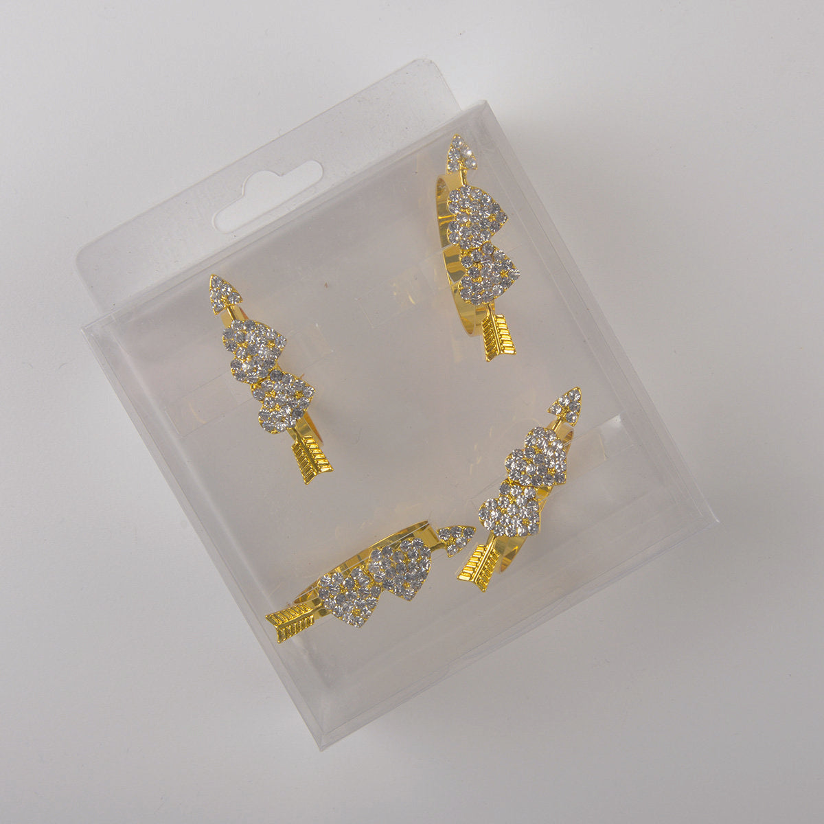 Handdoekringen goud metaal set 4