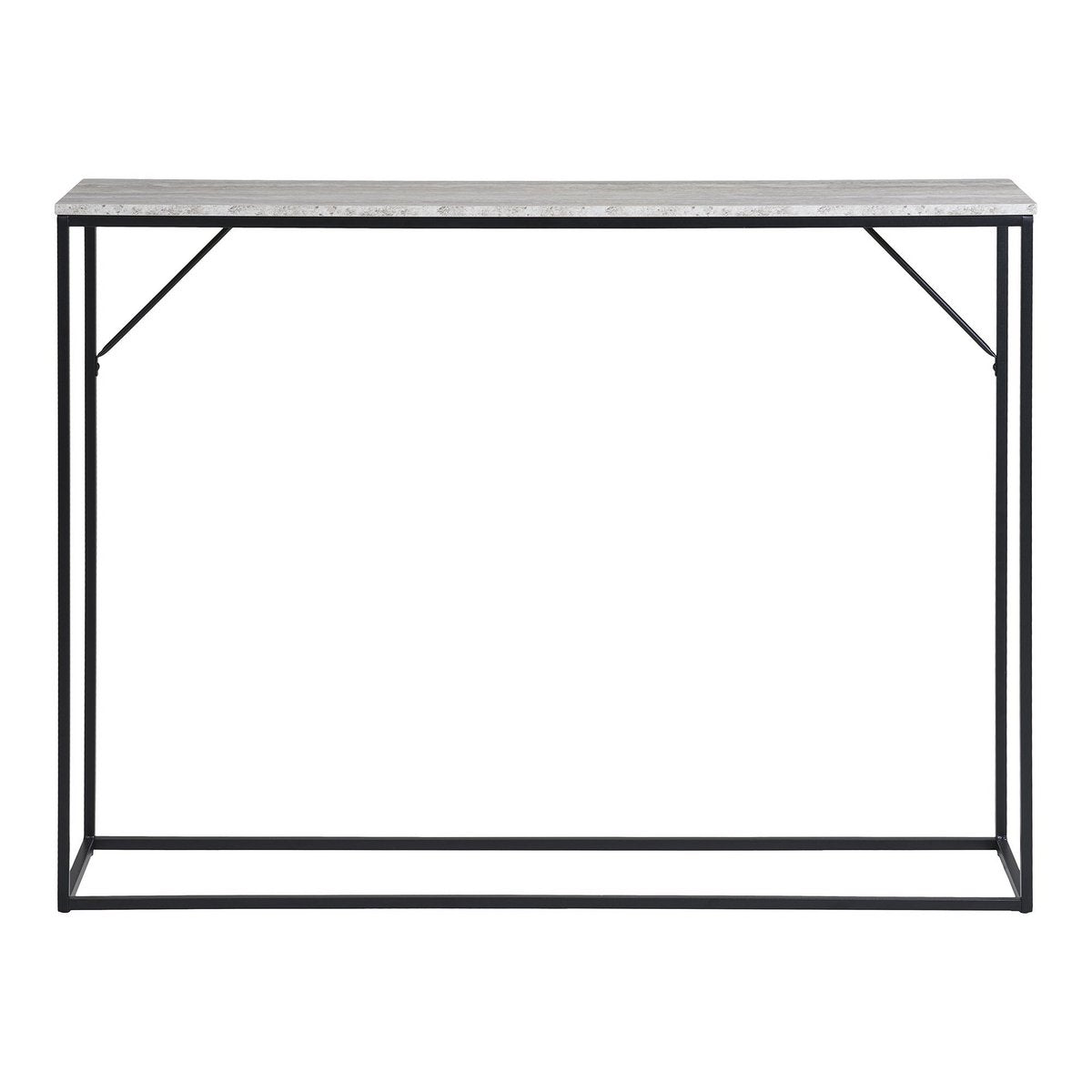 Consoletafel travertijnlook zwart 110x26x80 cm