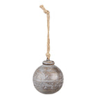 Christmas Ornament Ø 8 cm Grey Brown Wood Home Decoration