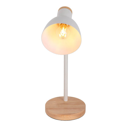Bureaulamp Marie metaal hout wit 36,5 cm