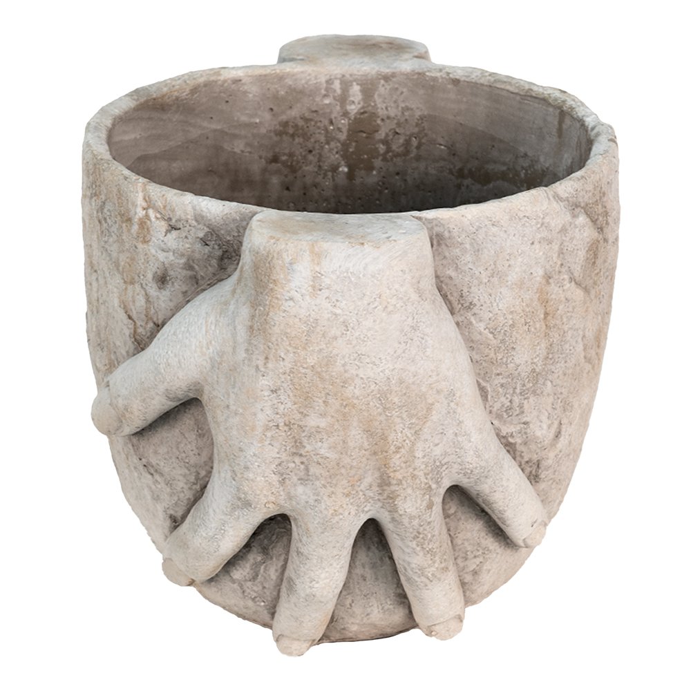 Bloempot 25x18x17 cm grijs keramiek