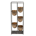 Bloempot 80 cm goudkleurig zwart metaal