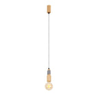 LED Wooden Roof Lamp Bento With Textile Cable Including LED
