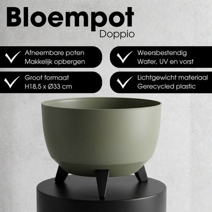 Plantenbak 33x18.5 cm lichtgroen gerecycled plastic