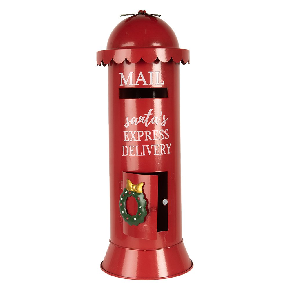 Kerstdecoratie Brievenbus Ø 19x52 cm Rood Metaal