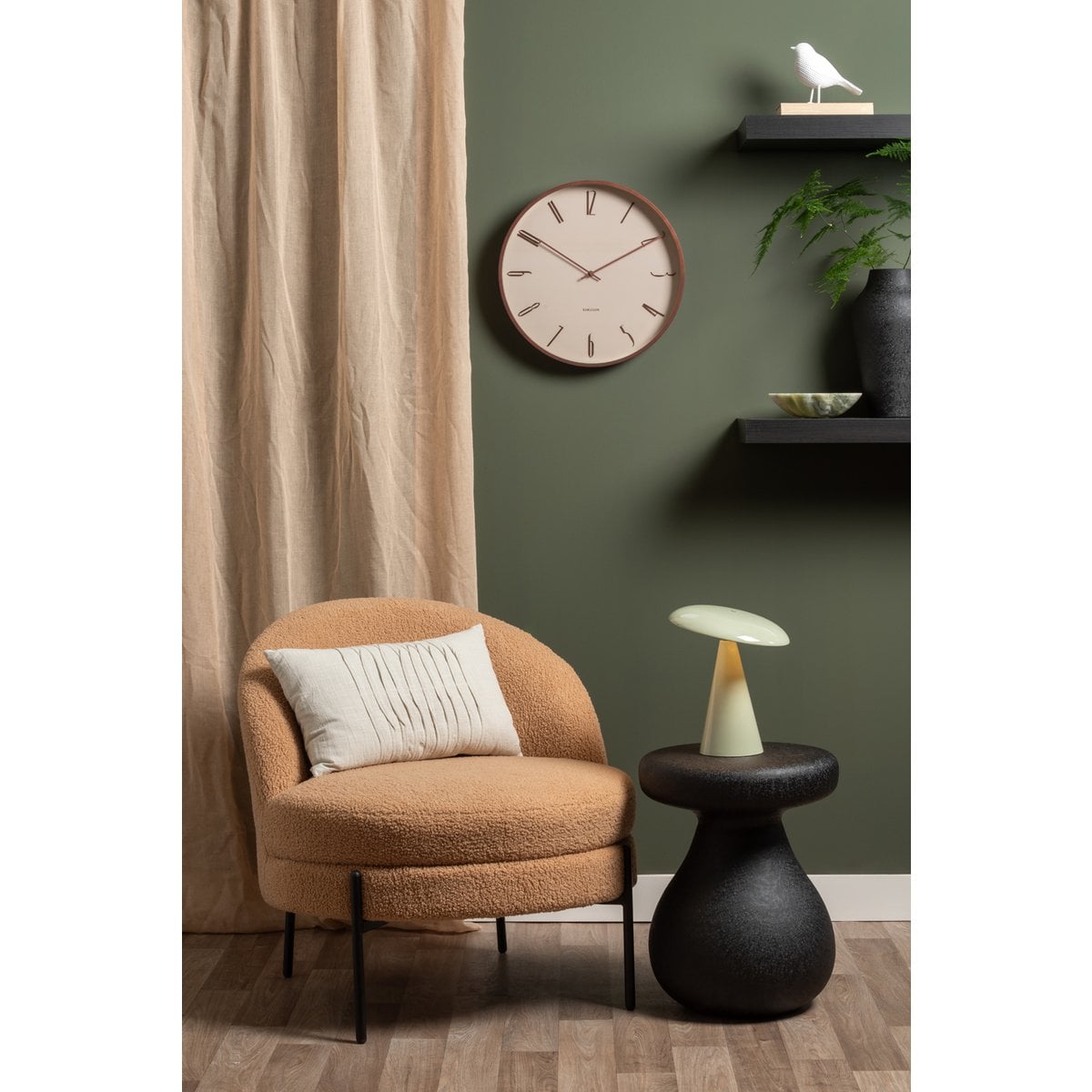 Tafellamp Phoebe 26x23 cm grijs melamine