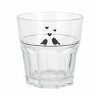 Waterglas 200 ml transparant glas met vogels