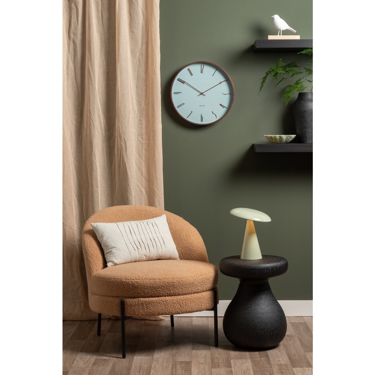 Tafellamp Phoebe 26x23 cm grijs melamine