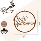 Deurkrans welkom roestpatina metaal 20 cm