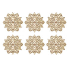 Onderzetters 6 stuks goud 10x10 cm kunststof