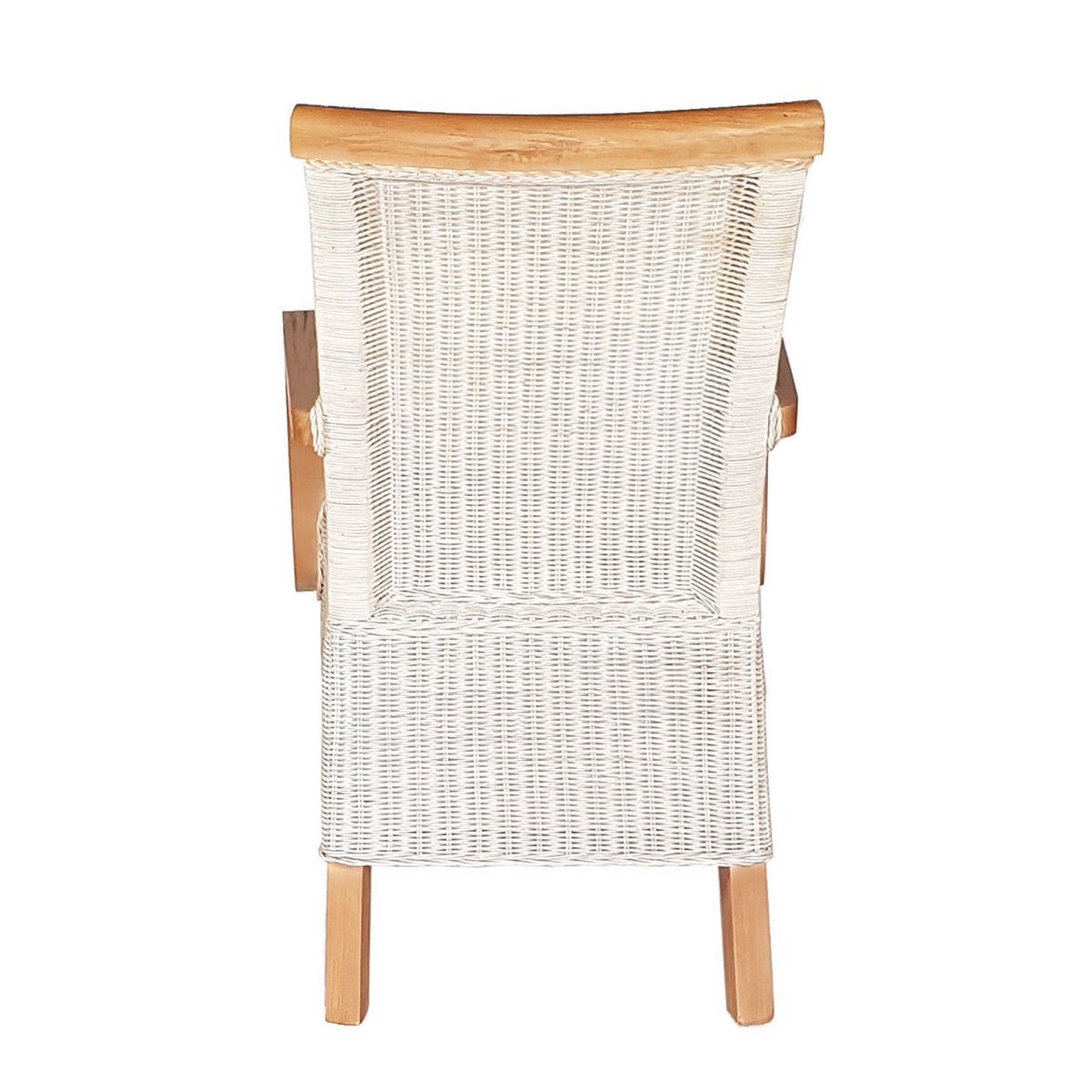 Eetkamerstoelen Set Van 2 Met Armleuningen Rattan Wit Perth