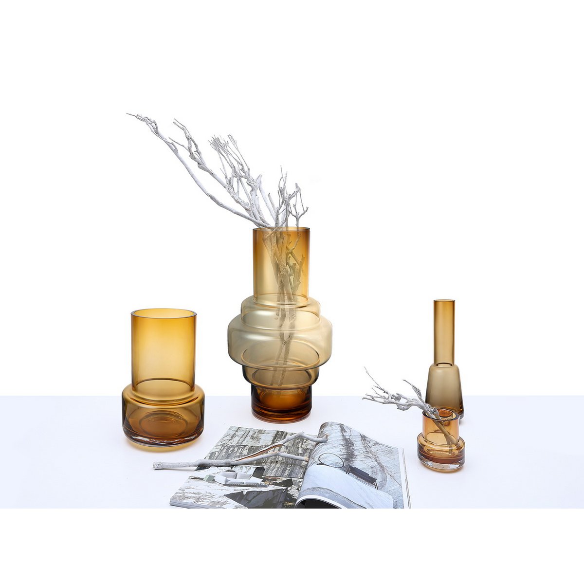 Vaas 29 cm amber Art Deco