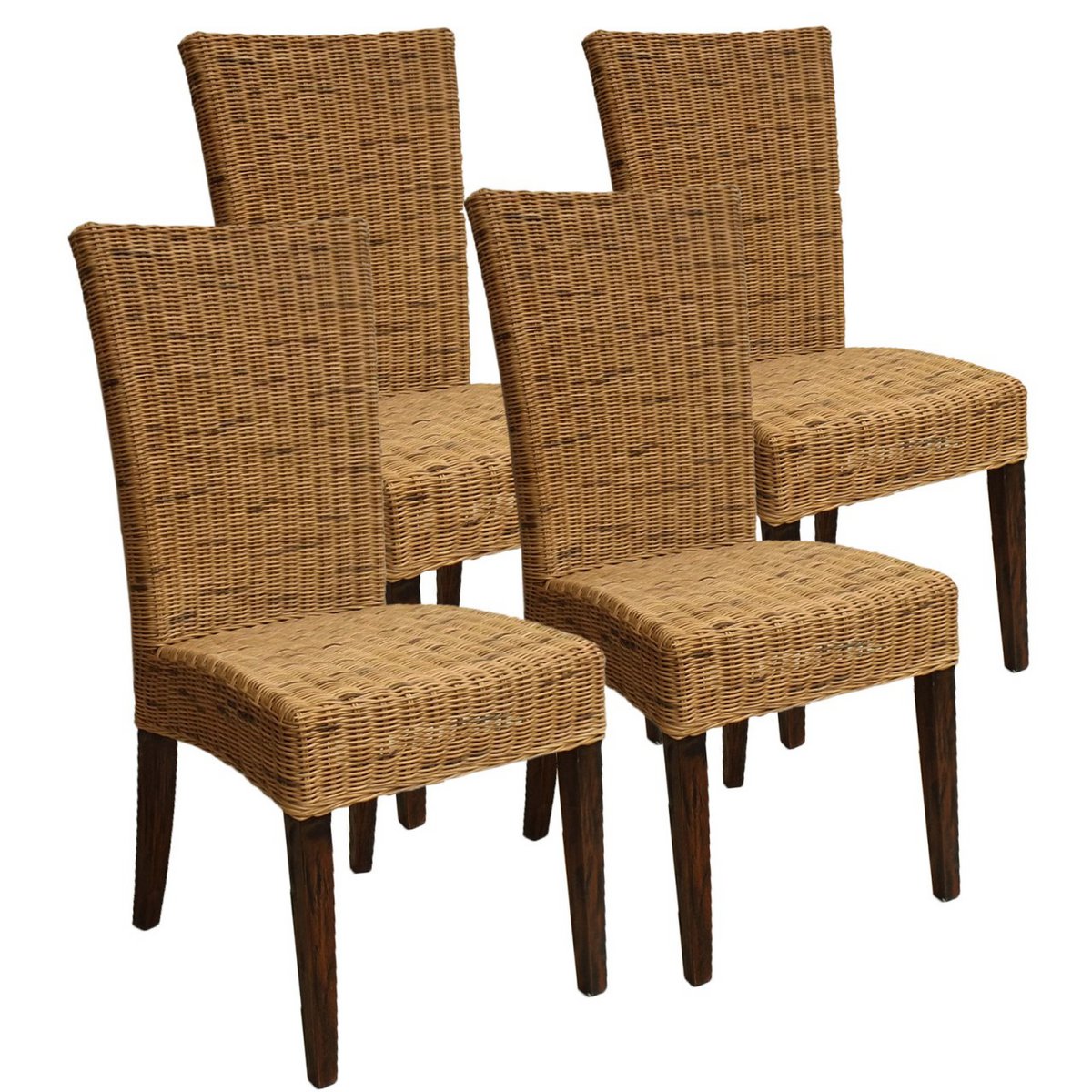 Eetkamer Stoel Rattan Set Vier Cabana Mand Stoelen Nu