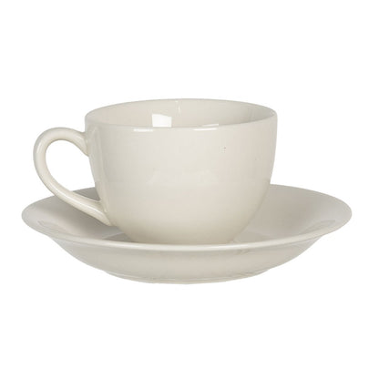 Kop en schotel 200 ml wit keramiek hert