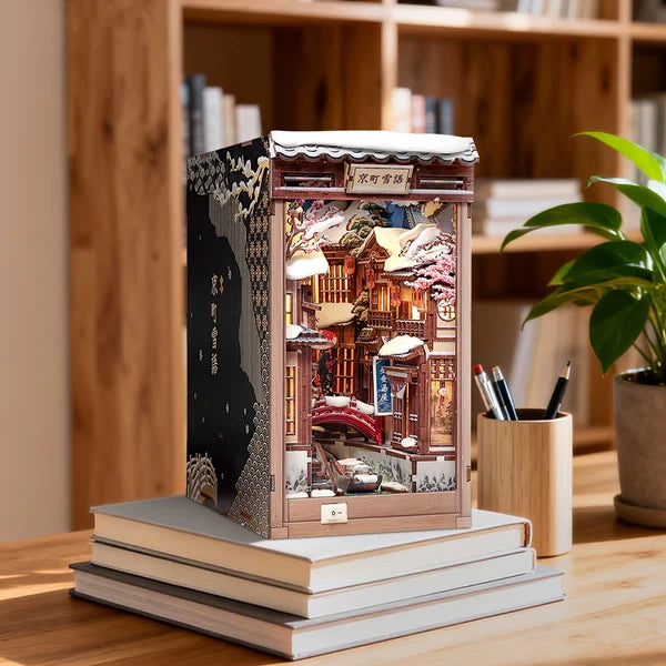 Booknook La Neige á Kyoto 19,5x12x22 cm berkenhout