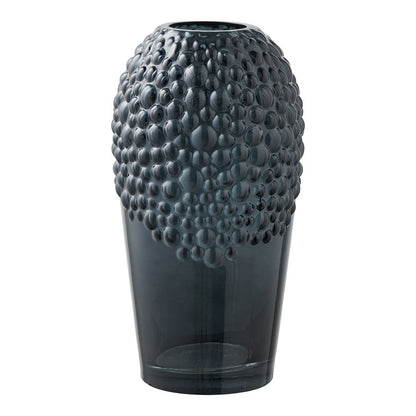 Vaas glas donkergrijs Ø14x25 cm