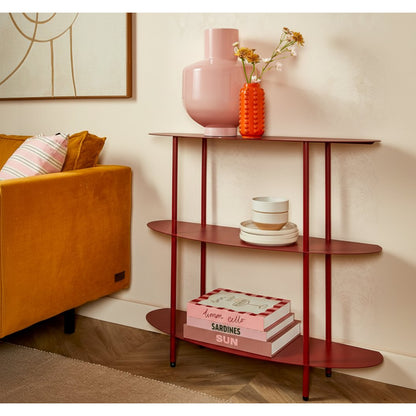 Rek ijzer 90x28x81 cm rood