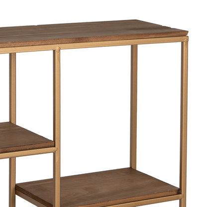 Wall shelf 49 cm Gold-colored Brown Wood Wall Rack