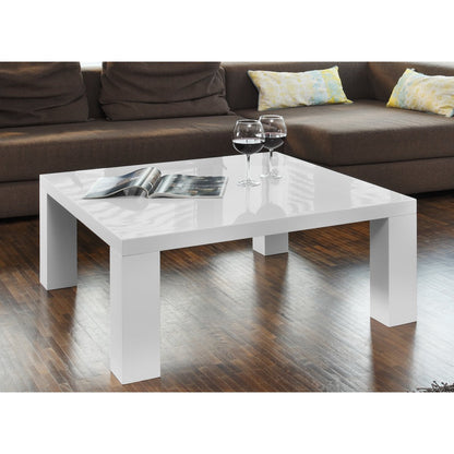 Salontafel 90x90x40 cm wit hoogglans MDF