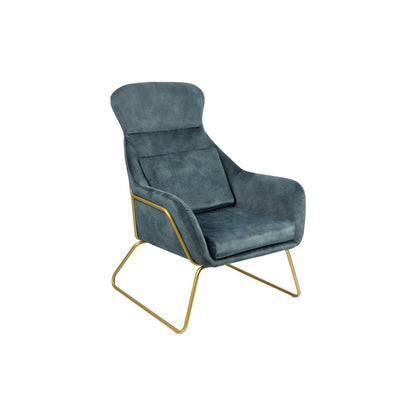 Relaxfauteuil blauw velours 73x80x102 cm