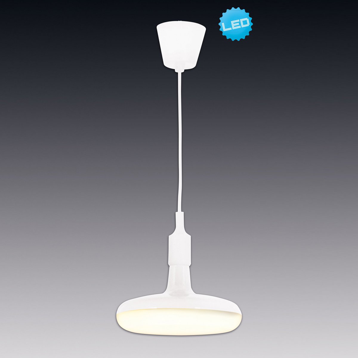 Hanglamp UFO 22 cm wit kunststof E27