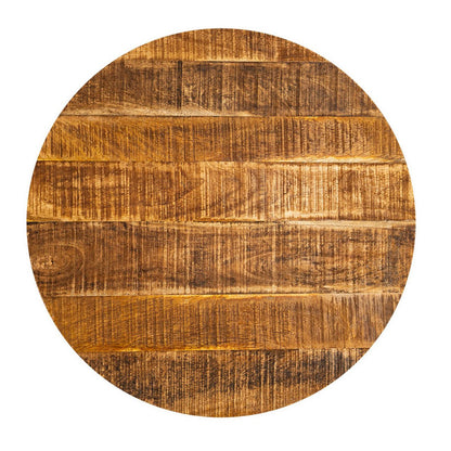 Salontafel Zijtafel Vast Hout 56 Cm Metalen Frame Zwart