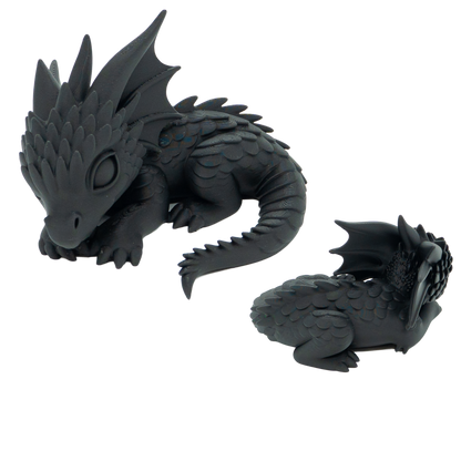 Draak beeldje 10 cm zwart