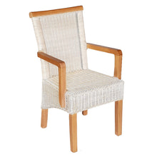 Eetkamerstoel Met Armleuningen Rattan Witte Perth Fauteuil