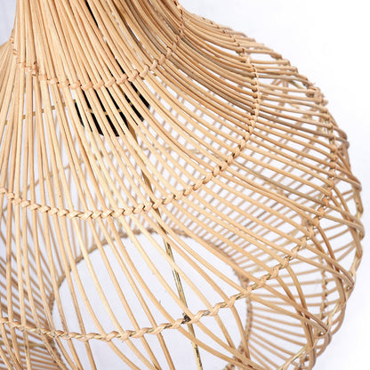 Rotanlamp Kenari Boho Hanglamp Met Warme Patronen Licht