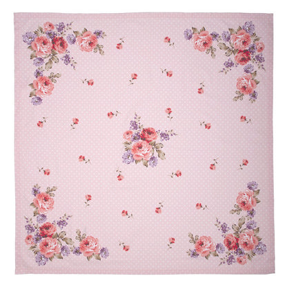 Tafelkleed 100x100 cm roze paars katoen rozen