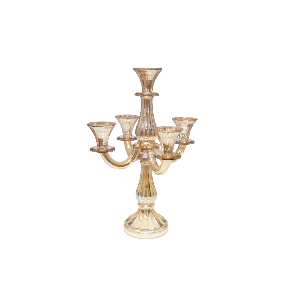 Kroonluchter 5 lichten amber H35cm